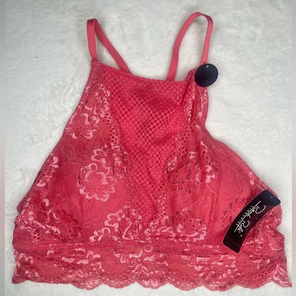 Women’s Size Large & medium Bra Padded Pink Lace Lingerie Rene Rofe Nylon $28 - Picture 1 of 7